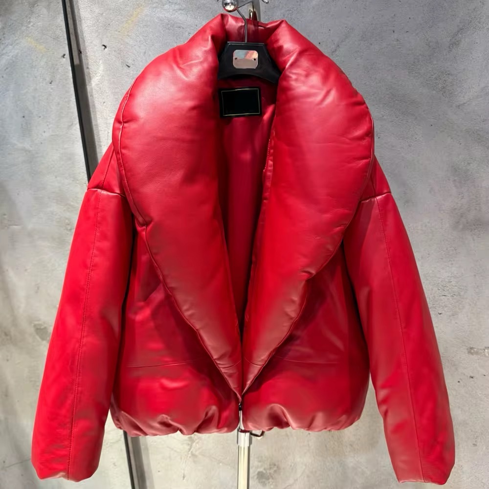 Custom Leather Puffer Jacket